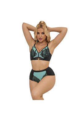 SUBBLIME - 955557 SET REGGISENO IN VERNICE VERDE CON CERNIERA S/M