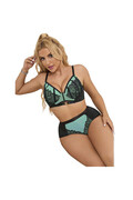 SUBBLIME - 955557 SET REGGISENO IN VERNICE VERDE CON CERNIERA S/M