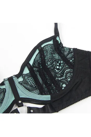 SUBBLIME - 955557 SET REGGISENO IN VERNICE VERDE CON CERNIERA S/M