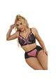 SUBBLIME - 955588 SET REGGISENO IN VERNICE ROSA CON CERNIERA IN RETE L/XL