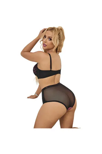 SUBBLIME - 955588 SET REGGISENO IN VERNICE ROSA CON CERNIERA IN RETE L/XL