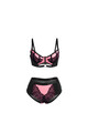 SUBBLIME - 955588 SET REGGISENO IN VERNICE ROSA CON CERNIERA IN RETE L/XL