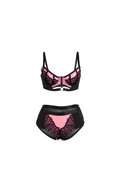 SUBBLIME - 955588 SET REGGISENO IN VERNICE ROSA CON CERNIERA IN RETE L/XL