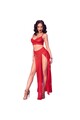 Sensual Red Tulle Set with Top and Skirt