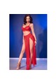 Sensual Red Tulle Set with Top and Skirt