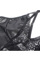Sexy Black PU Faux Leather Lace Lingerie