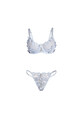 Reggiseno e Slip in Pizzo Floreale Blu Sensuale