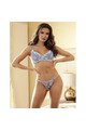 Reggiseno e Slip in Pizzo Floreale Blu Sensuale