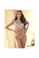 Reggiseno e Slip in Pizzo Floreale Blu Sensuale