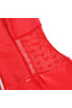 Lingerie sexy in pelle sintetica rossa con pizzo e reggicalze