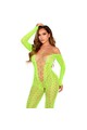 LEG AVENUE - BODYSTOCKING SENZA CAVALLO EXOTIC SNAKE LACE NEON GREEN