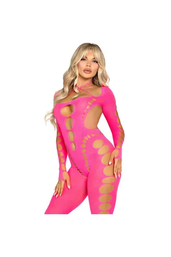 LEG AVENUE - BODYSTOCKING ROSA SCHIENA APERTA TAGLIA UNICA