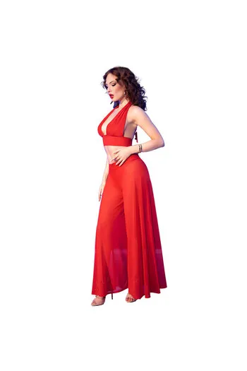 Set Lingerie Sensuale con Top Regolabile e Pantaloni Ampi