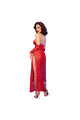Top largo in pizzo sensuale con spalle scoperte