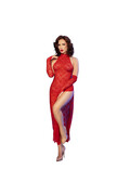 Top largo in pizzo sensuale con spalle scoperte