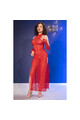 Top largo in pizzo sensuale con spalle scoperte