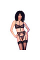 Black Lace Floral Lingerie Set