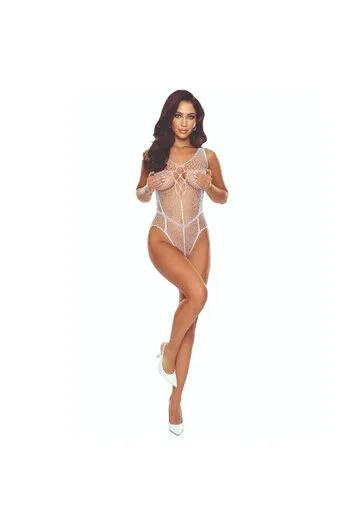 PASSION - BS114 BODYSTOCKING A GRIGLIA BIANCA
