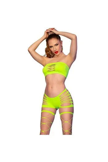 CHILIROSE - CR 4866 SET TOP E SHORTS VERDE NEON S/M