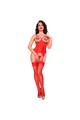 Sensual Fire Red Corset with Leather Inserts