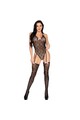 Polka Dot Mesh Bodysuit with Heart Trim and Built-in Stockings | Leg Avenue