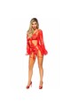 LEG AVENUE 86123 Teddy and Robe Set - Red Lace Sensuality and Elegance