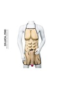 Delantal umoristico con torso maschile 3D per feste