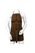 Humorous apron with muscular torso and 3D detail