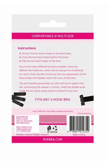 BYE-BRA - ADATTATORE PER REGGISENO APERTO SULLA SCHIENA NERO & BIANCO