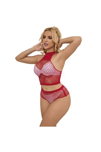 SUBBLIME - 952402 SET RETE CON DIAMANTI ROSA TAGLIA UNICA