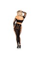 LEG AVENUE - TOP CORTO E LEGGINGS CUT-OUT SENZA CUCITURE NERO