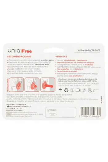 Preservativi Uniq Free Senza Lattice - Protezione Massima con Sensazione Naturale