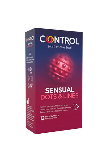 Control Sensual Dots & Lines Condoms - Extra Stimulation with Dots and Lines
