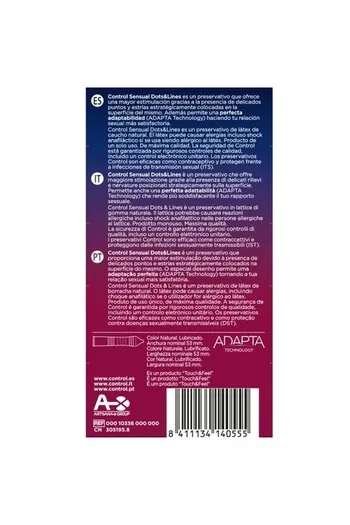 Preservativi Control Sensual Dots & Lines - Stimolazione Extra con Punti e Strisce