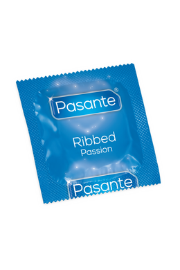 Pasante Ribbed Passion Condoms - Defined Ribbed Texture for Intense Pleasure | 12 Pack