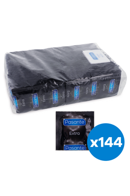 Pasante Extra Condoms - Extra Thick with Additional Lubricant | 144 Pieces