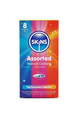 Skins Assorted 8 Condoms Pack - Variety & Savings up to 33% More