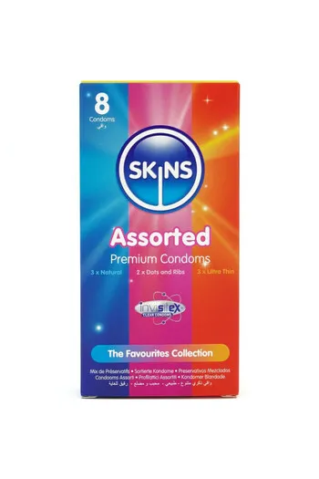 Pacco assortito Skins 8 preservativi - Varietà e risparmio fino al 33%