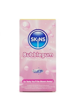 Pack of 8 Skins Blow Me Gum-Flavored Condoms - 33% More Than Market Leader