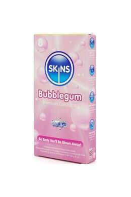 Pack of 8 Skins Blow Me Gum-Flavored Condoms - 33% More Than Market Leader