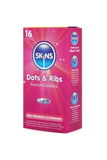 Skins Dots & Ribs: Preservativi con Punti e Nervature per Massimo Piacere