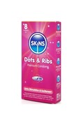 Skins Dots & Ribs 8-Pack: Condom Texture per Piacere Condiviso | Aumenta il Valore