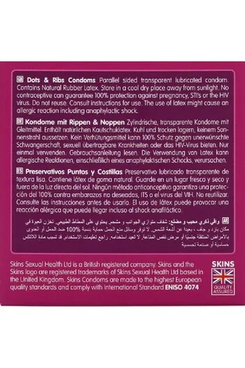 Skins Dots & Ribs - Condoms with Dots and Ribs for Maximum Pleasure
