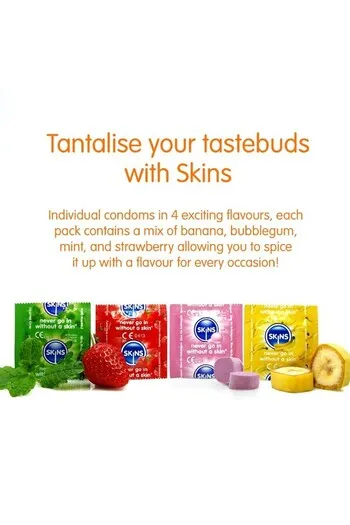 Pack da 8 Skins: 4 Gusti Deliziosi, 33% in Più, Sensazione Naturale