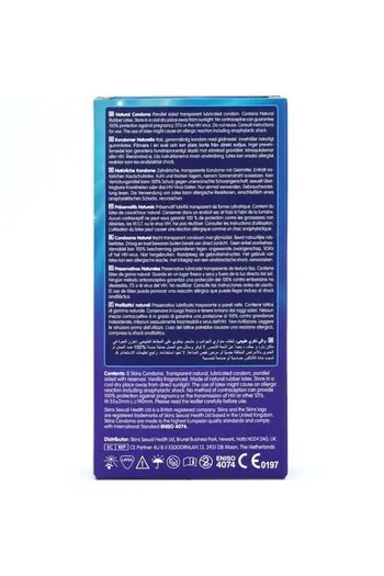Skins Natural 8-Pack: Condom Premium Ultra Sottili con Sensazione Pelle su Pelle