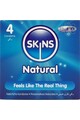Skins Natural 4-Pack: Condom Ultra Sottili con Sensazione Pelle, Confezione da 4