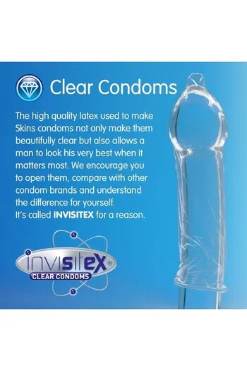 Skins Natural 4-Pack: Ultra-Thin Condoms with Skin-Like Feel, 4-Pack