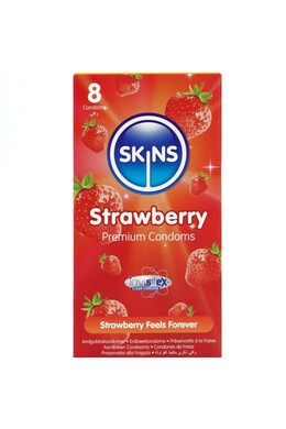 Pack da 8 Preservativi Skins Gusto Fragola - Sensazione Naturale e Sicurezza