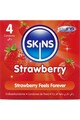 Pack of 4 Skins Strawberry Flavor Condoms - Natural Feel and Safety
