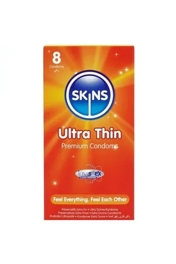 Skins Ultra Thin 8-Pack: Condom Ultra Sottili per Massima Intimità | +33% vs Leader